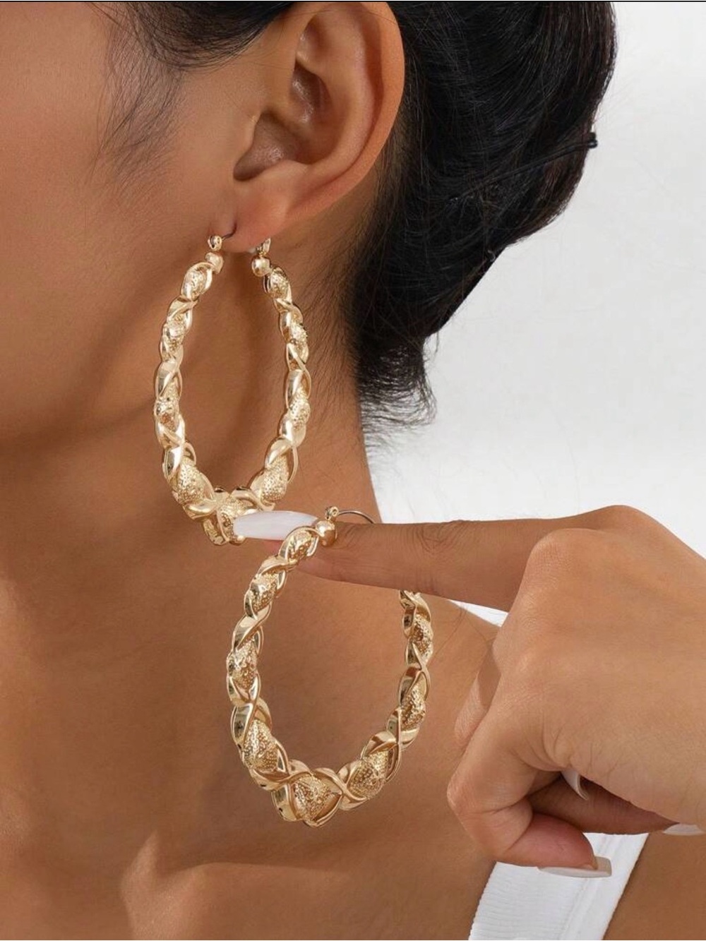 New Arrivals! Gold Braided Hoop Earrings - Fashion Jewelry